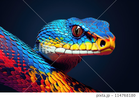 colorful animal snake multicolored illustration 114768180