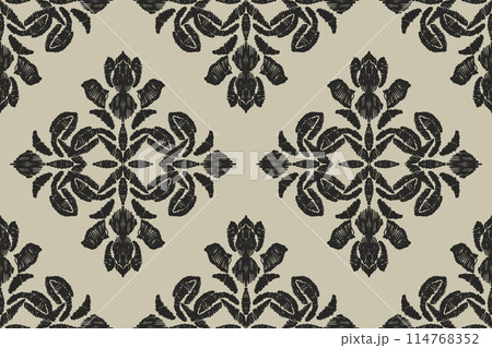 Ikat tribal Indian seamless pattern. Ethnic Aztec fabric carpet mandala ornament native boho chevron textile.Geometric African American oriental traditional vector illustrations. Embroidery style. Ikat tribal Indian seamless pattern. Ethnic Aztec fabric carpet mandala ornament native boho chevron textile.Geometric African American oriental traditional vector illustrations. Embroidery style. 114768352