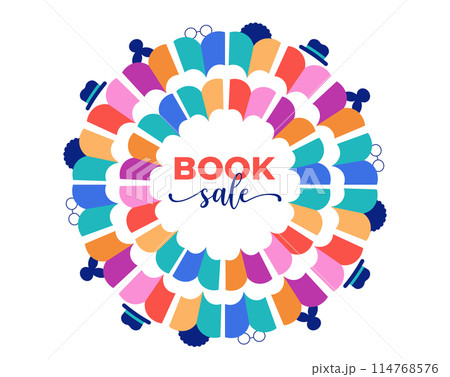 Book festival, books sale, back to school concept design. Colorful vector design and illustrations Book festival, books sale, back to school concept design. Colorful vector design and illustrations 114768576