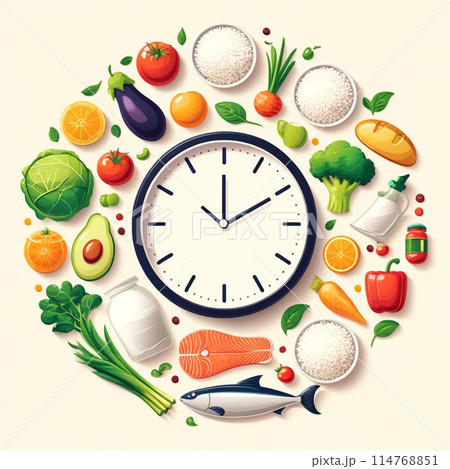 野菜と時計 114768851