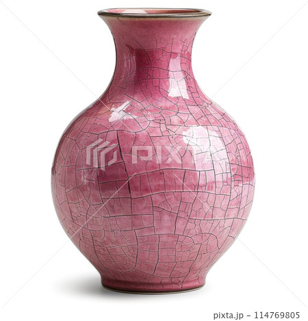 Pink Crackle Glaze Ceramic Vase Pink Crackle Glaze Ceramic Vase 114769805