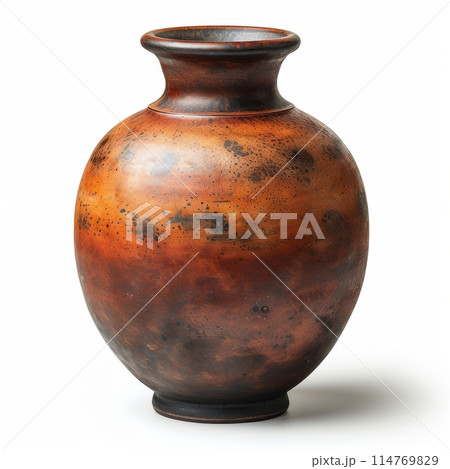 Ancient Ceramic Vase on White Background Ancient Ceramic Vase on White Background 114769829