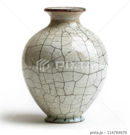 White Crackle Glaze Ceramic Vase 114769879