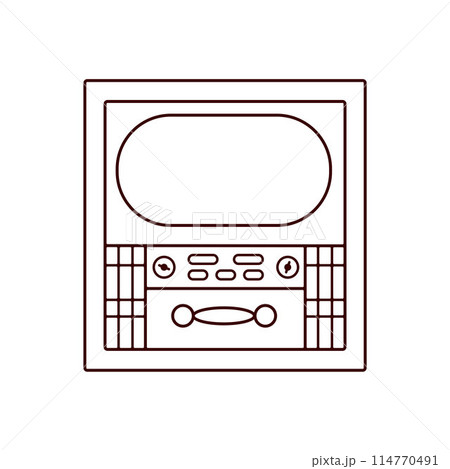 Retro TV in line art style. Television symbol for web site design, logo, app, ui. Vector illustration isolated on a white background. 114770491