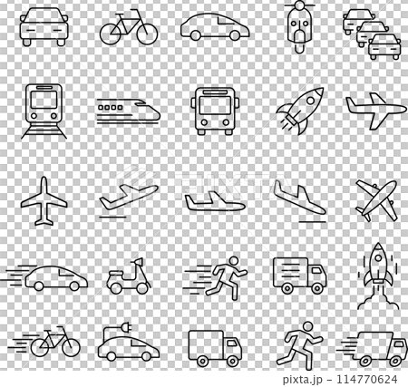 向量車輛線描圖標集 114770624