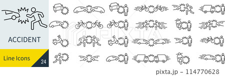 ベクターのアクシデントのアイコンセット 114770628