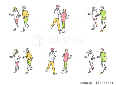 ジョギングをする人 セット 114771714