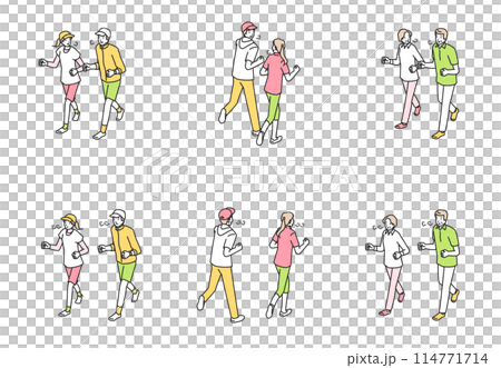 ジョギングをする人 セット 114771714