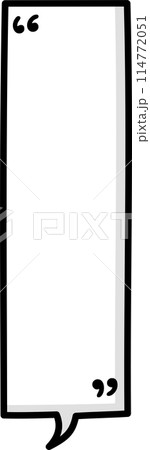 Black and white color speech bubble balloon with quotation marks, icon sticker memo keyword planner text box banner, flat png transparent element design 114772051