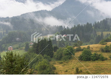 Beautiful village in Bulgaria in the Rhodope Mountains. Beautiful village in Bulgaria in the Rhodope Mountains. 114772078