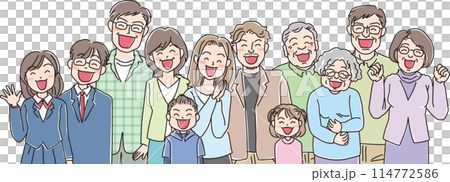 人物插畫_微笑的人_各個年齡層的人_人群 人物插畫_微笑的人_各個年齡層的人_人群 114772586