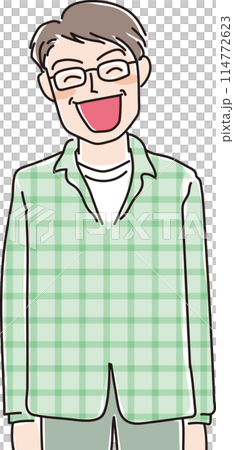 人物イラスト_笑顔の人々_笑顔の中年男性_40代50代男性_笑顔のおじちゃん 人物イラスト_笑顔の人々_笑顔の中年男性_40代50代男性_笑顔のおじちゃん 114772623