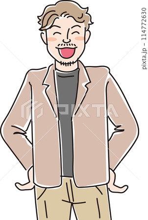 人物イラスト_笑顔の人々_笑顔の男性_20代30代男性_笑顔の男性 人物イラスト_笑顔の人々_笑顔の男性_20代30代男性_笑顔の男性 114772630