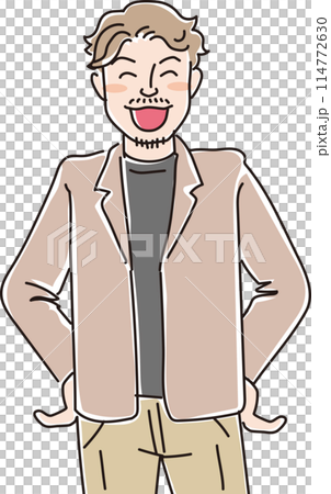 人物イラスト_笑顔の人々_笑顔の男性_20代30代男性_笑顔の男性 人物イラスト_笑顔の人々_笑顔の男性_20代30代男性_笑顔の男性 114772630