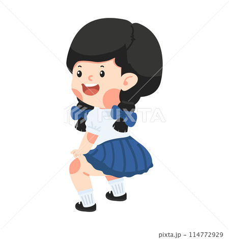 girl student Twerk dance cartoon 114772929