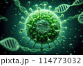 chromosomes on scientific background 114773032