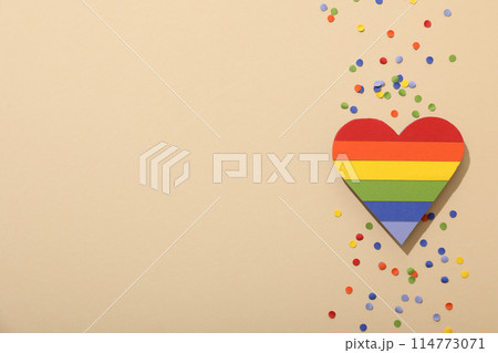 LGBT parade concept, free love symbol on light background. 114773071