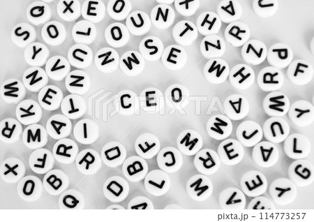 Top view of CEO text. Senior management concept. Top view of CEO text. Senior management concept. 114773257