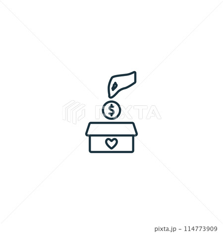 Charitable Donations icon. Monochrome simple Social Responsibility icon for templates, web design and infographics 114773909