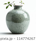 Sage Green Ceramic Vase with Raised Bubble Texture 114774267