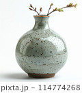Sage Green Ceramic Vase with Raised Bubble Texture 114774268