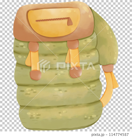 Watercolor painting of camping backpack Watercolor painting of camping backpack 114774587