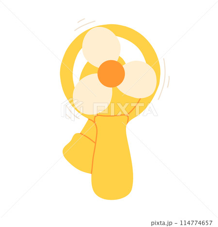 Table fan hand fan in flat style. Modern electric fan vector illustration. 114774657