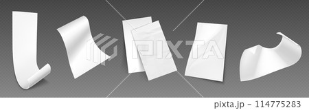 Paper bill or shop payment receipt isolated mockup Paper bill or shop payment receipt isolated mockup 114775283