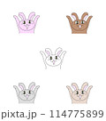 野うさ、登山うさぎ、ハイキングうさぎ、ゆるキャラうさぎ、可愛いうさぎのイラスト 114775899