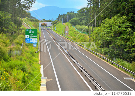 東北・遠野・遠野インターチェンジ・釜石自動車道、遠野物語の玄関口の眺め・岩手県遠野市(4) 114776532