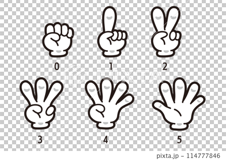 手勢。用手指代表數字 (12345)。 114777846