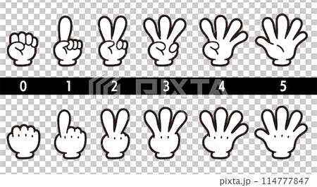 手勢。用手指代表數字 (12345)。 114777847