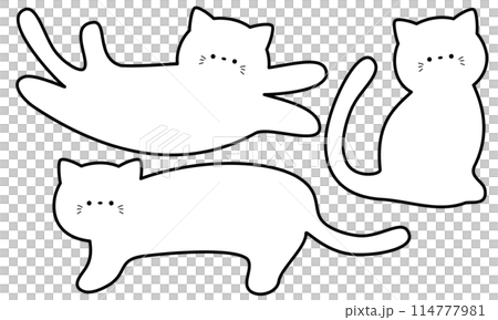 縁ありのかわいい白猫のフレームセット1 114777981