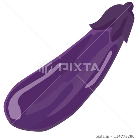 シンプルなナスのイラスト ベクター素材 114778290
