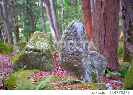 東北・遠野・五百羅漢・犠牲者の冥福を祈りながら彫られたと伝わる羅漢(仏弟子)の姿・岩手県遠野市(4) 114778378