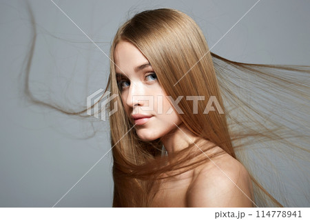 beautiful blond hair woman. beauty portrait of pretty girl 114778941