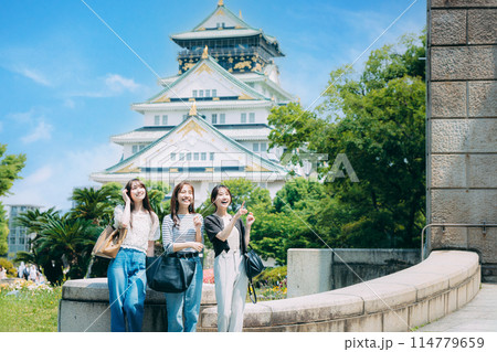 女子旅 大阪の観光 大阪城 女子旅 大阪の観光 大阪城 114779659
