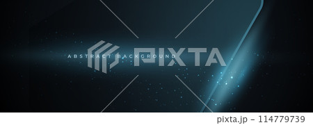 Dark blue 3d vector abstract technology background with sparks 114779739