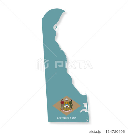 Delaware State Flag Map Illustration Delaware State Flag Map Illustration 114780406