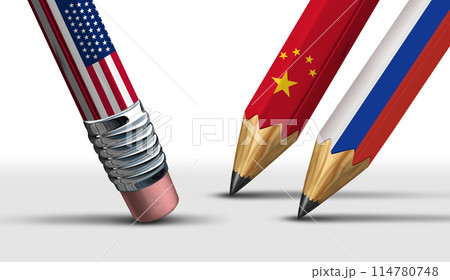 China Russia United States Conflict 114780748