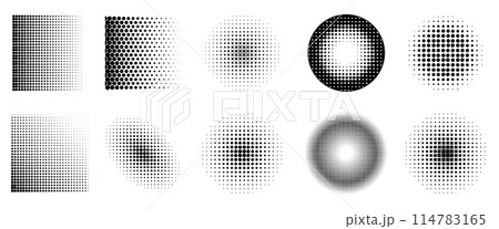 Pixel disintegration background. Art 8 bit objects. Decay effect. Dispersed dotted pattern. Abstract 114783165