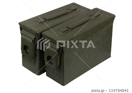 US army green metal ammo boxes. 114784841