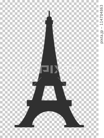 Simple black silhouette icon of the Eiffel Tower - Image of Paris, France Simple black silhouette icon of the Eiffel Tower - Image of Paris, France 114784863