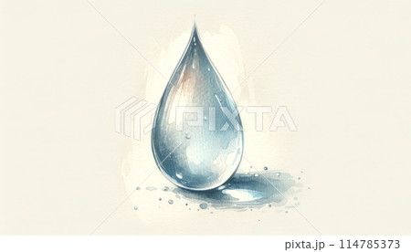 水彩で描いた水滴 イラストのイラスト素材 [114785373] - PIXTA