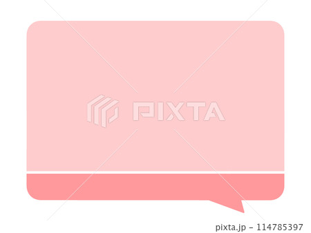 シンプルな吹き出し　赤　バイカラー 114785397