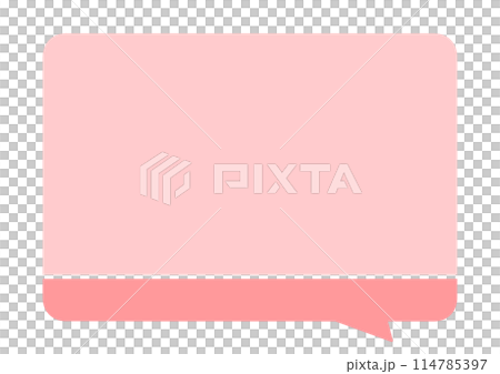 シンプルな吹き出し　赤　バイカラー 114785397