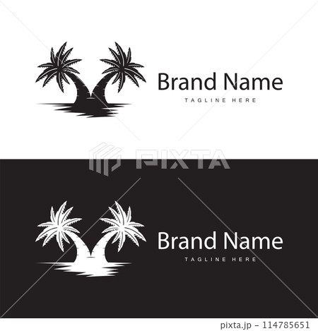 Coconut Tree Logo Design, Beach Plant Vector, Palm Tree Summer, Illustration Template Coconut Tree Logo Design, Beach Plant Vector, Palm Tree Summer, Illustration Template 114785651