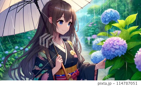 ら*な様 手描きイラスト原画【紫陽花娘】 ら*な様 手描きイラスト原画【紫陽花娘】 Yahoo!オークション