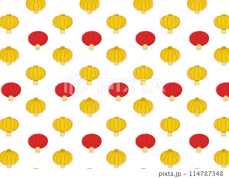 中国、中華ランタンの背景パターン柄 114787348