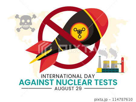 International Day Against Nuclear Tests Vector Illustration for August 29 Features a Earth, and Rocket Bomb in a Flat Style Cartoon Background International Day Against Nuclear Tests Vector Illustration for August 29 Features a Earth, and Rocket Bomb in a Flat Style Cartoon Background 114787610
